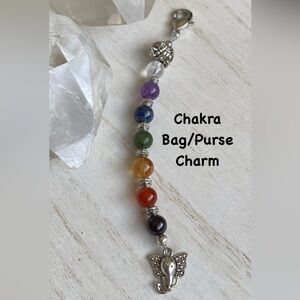 2/$30 Chakra Gemstone Bag/Purse Charm - Handmade